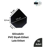 Silinebilir Siyah Etiket, Dekoratif Karatahta Etiket, Beyaz Yazı Karatahta Yaz Sil, Kolay Silinebilir PVC Siyah Etiket, Raf Etiketi, Kafe Tatlı Kahve Etiketi - Normal - Elmas