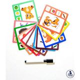 Silinebilir Zeka Geliştirme ve Öğrenme Kartları, Hayvanlar ve Yiyecekler Için - Seçenek 1 - Eflatun