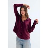 Silk and Cashmere Bordo Estrella Saf İpek Gömlek
