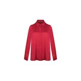 Silk And Cashmere Koyu Fuşya Saf Ipek Audrey Uzun Kollu Gömlek, Koyu Fuşya, M