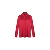 Silk And Cashmere Koyu Fuşya Saf Ipek Audrey Uzun Kollu Gömlek, Koyu Fuşya, S