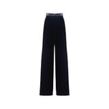 Silk and Cashmere Paris İpekli Kadife Pantolon, M, B261C393001, Siyah, Kadın