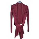 SİLK ANDCASHMERE S- M- L UYUMLU BORDO TRİKO ASİMETRİK ŞAL HIRKA Bordo 38-40