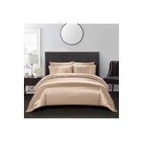 Silk Cocoon Bej Ipek Dokulu Pamuk Saten Nevresim Takımı 4 Parça Çift Kişilik 160x200cm Lastikli Çarşaf Dahil