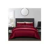 Silk Cocoon Bordo Ipek Dokulu Pamuk Saten Nevresim Takımı 4 Parça Çift Kişilik 160x200cm Lastikli Çarşaf Dahil