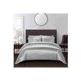 Silk Cocoon Gri Ipek Dokulu Pamuk Saten Nevresim Takımı 4 Parça Çift Kişilik 160x200cm Lastikli Çarşaf Dahil