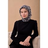 Silk Home Aura Eşarp 140005-02 - Koyu Lacivert - Beyaz - Vizon - 90 x 90 cm