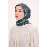 Silk Home Dört Mevsim Antik Motif Viskon Velora Eşarp 6420-17 - Zümrüt Yeşili - Renk