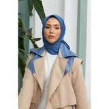 Silk Home Düz Renk Twill Eşarp - İndigo - 90 x 90 cm