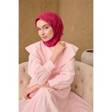 Silk Home İnce Pamuk Soft Eşarp Fuşya-Pembe-Gül Pembe Desenli Nefes Alan Tok Duruşlu 90x90