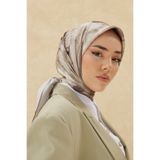 Silk Home Kadın Bej Bulut Desen Parlak Shiny Eşarp 75002-32
