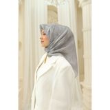 Silk Home Kadın Gri Bulut Desen Parlak Shiny Eşarp 75002-43