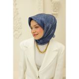 Silk Home Kadın İndigo Bulut Desen Parlak Shiny Eşarp 75002-60