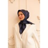 Silk Home Kadın Lacivert Bulut Desen Parlak Shiny Eşarp 75002-58