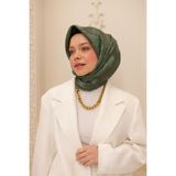 Silk Home Kadın Seramik Yeşil Bulut Desen Parlak Shiny Eşarp 75002-48
