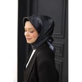 Silk Home Kadın Siyah Bulut Desen Parlak Shiny Eşarp 75002-41