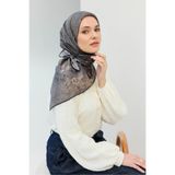 Silk Home Monare Eşarp Etnik Motif Koyu Gri 90x90
