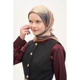 Silk Home Olinda İpek Karışımlı Eşarp Soyut Desen Bej 90x90