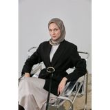 Silk Home Polyester Karışımlı Shiny Eşarp Vizon Etnik Desenli Parlak Dokulu 90X90
