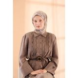 Silk Home Soft Eşarp 73095-04 - Sütlü Kahverengi - Kahverengirengi - Hardal - 90 x 90 cm