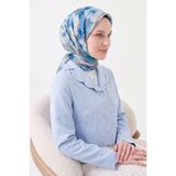Silk Home Soft Eşarp Flower Gök Mavi