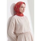 Silk Home Soft Eşarp Geometrik Koyu Kırmızı