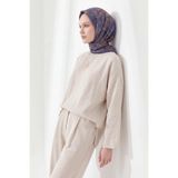 Silk Home Soft Eşarp Geometrik Koyu Mor