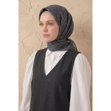 Silk Home Soft Eşarp Lina Flora Siyah Gri 90x90