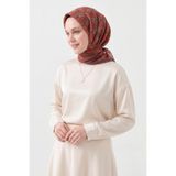 Silk Home Soft Eşarp Minimal Motif Kahverengi