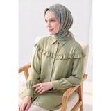 Silk Home Soft Eşarp Pixel Ethnic Mint Yeşili