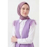 Silk Home Soft Eşarp Retro Geometrik Mürdüm