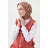 Silk Home Soft Eşarp Retro Geometrik Sütlü Kahve