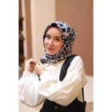 Silk Home Tivil İpek Eşarp IST 11419 - 40 Siyah-Beyaz Geometrik Desen