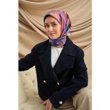Silk Home Tivil İpek Eşarp IST 11480 - 75 Sax Mavisi Çiçekli Desen