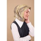 Silk Home Tivil İpek Eşarp IST 11484 - 20 Gri-Sarı Çizgili Desen