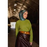 Silk Home Tivil İpek Eşarp IST 11484 - 36 Turkuaz Çizgili Desen