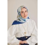 Silk Home Tivil İpek Eşarp IST 11499- 07 Lacivert Şal Desen