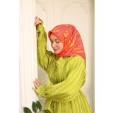 Silk Home Tivil İpek Eşarp Ist11432-18 Parlak Turuncu, Sarı, Vizon, Antrasit