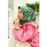 Silk Home Tivil İpek Eşarp Ist11432-58 Yeşil, Pembe, Acı Kahve, Ekru