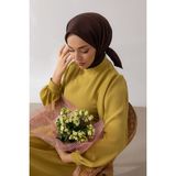 Silk Home Twill Eşarp Düz Desen Su ve Leke Tutmaz 90 x 90 cm Kadınlar İçin 4 Mevsim - Acı Kahve