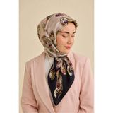 Silk Home Twill İpek Eşarp Şal Desen Siyah 90x90