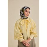 Silk Home Twill İpek Eşarp Soyut Çiçek Desen Bebe Mavi 90x90