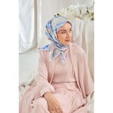 Silk Home Twill İpek Eşarp Soyut İndigo