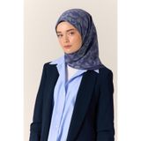 Silk Home Viskon Karışımlı Velora Eşarp Mor-Gri Desenli İnce Dokulu Dökümlü 90x90