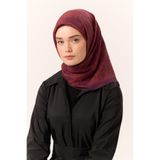 Silk Home Viskon Karışımlı Velora Eşarp Mürdüm-Bordo-Kiremit Desenli İnce Dokulu Dökümlü 90x90