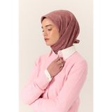 Silk Home Viskon Karışımlı Velora Eşarp Rose-Pudra Desenli İnce Dokulu Dökümlü 90x90