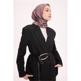 Silk Home Viskon Velora Eşarp Dört Mevsim Antik Motif Desen Koyu Gri 90X90