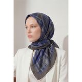 Silk Home Viskon Velora Eşarp Dört Mevsim Ekose Desen Duman 90x90