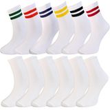 Silk Step 12'lı Paket Casual-spor-kolej -tenis Çorabı Çemberli Ve Beyaz Asorti