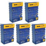 Silka Curved 8 Li Sınav Silgisi (Sg-53) 5 Li Paket - Mavi